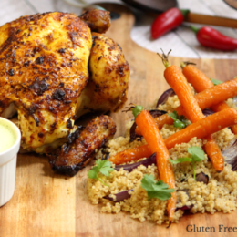 Indian Spiced Chicken with Roasted Carrot Quinoa & Coriander Yogurt Sauce