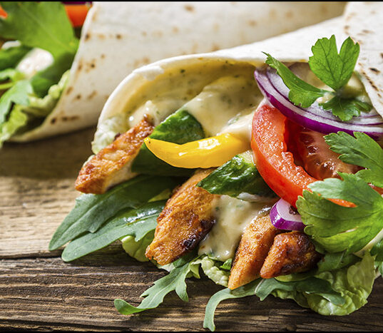 Spicy chicken wraps
